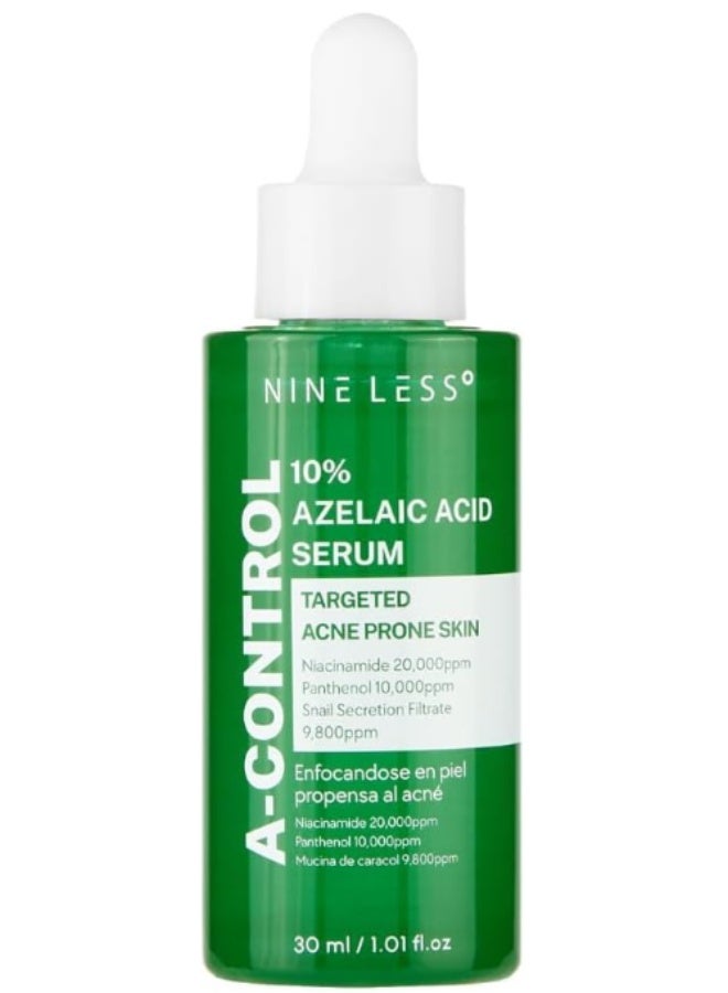 Nineless 10% Azelaic Acid Serum with Niacinamide & Snail Mucin - Redness Relief & Dark Spot Corrector for Face - Facial Serum for Acne-Prone, Oil Control & Pore Care 1.01 fl.oz - Image 1